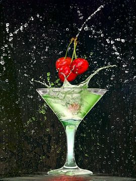 In a water glass - cherry brandy by Christine Nöhmeier