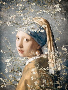Girl with almond blossom by Evavisser