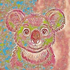 Koala ( digitale bewerkte tekening. van Jose Lok