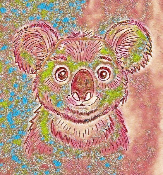 Koala ( digitale bewerkte tekening. van Jose Lok