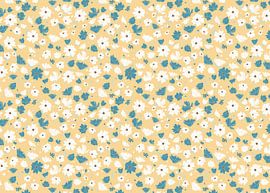 Wild flowers yellow green white by Kimfaesdesign