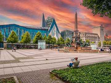 Leipzig Augustusplein in Saksen van Animaflora PicsStock