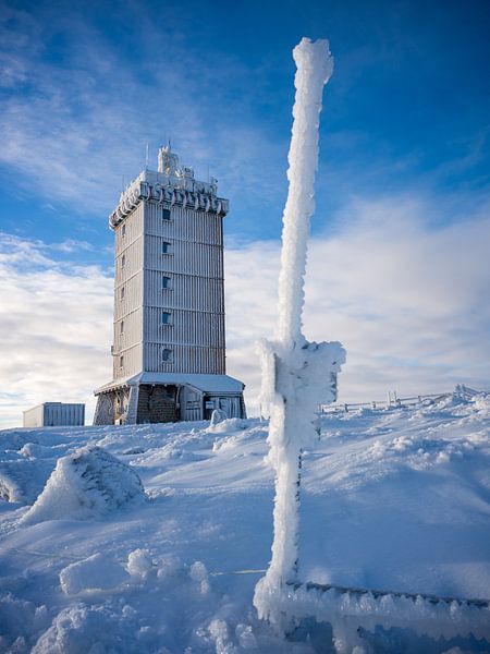 The weather station on the Brocken summit in winter by t.ART
