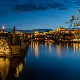 Prag: Karlsbrücke bei Nacht von Sascha Reuen