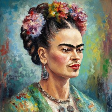 Frida Poster - Frida art print wall art portrait by Niklas Maximilian