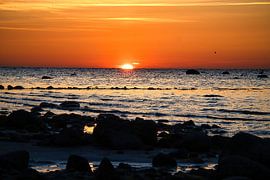 Sunset on the beach of Poel, romantic by Martin Köbsch