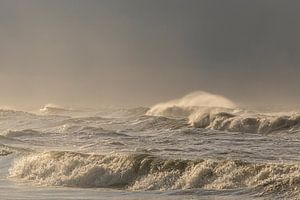 Wellen am Strand der Insel Texel in der Wattenmeerregion