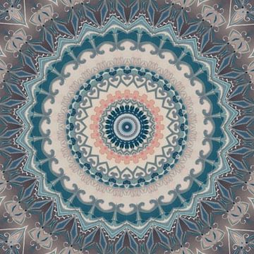 Mandala Harmony in blue grey by Christine Bässler