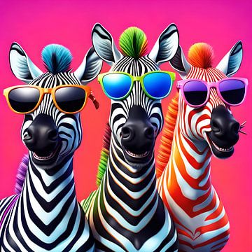 Zebras in kleur van Avia Dezigns