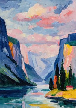 Yosemite in een droom - pastel landschap van Niklas Maximilian
