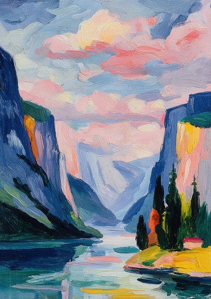 Yosemite en rêve - Paysage au pastel par Niklas Maximilian