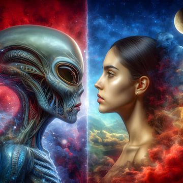Alien vs Human van BB Digi Art