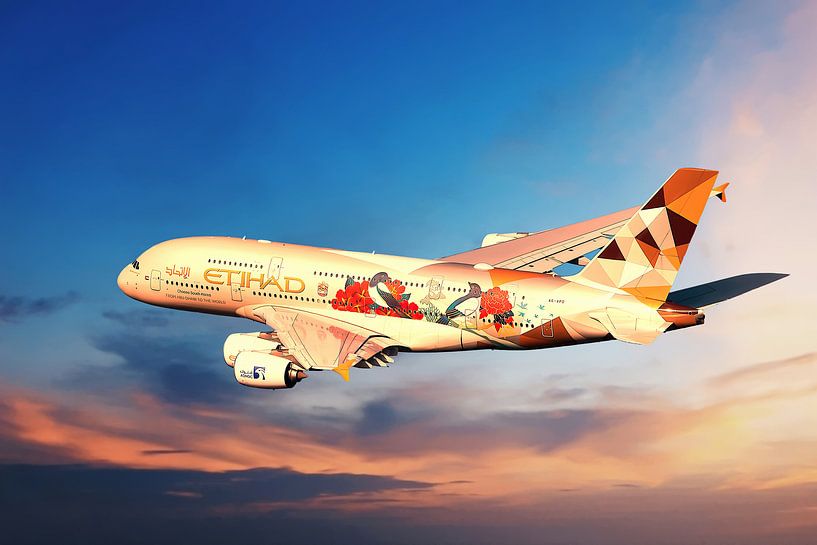 Etihad Airbus A380 by Gert Hilbink