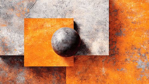 Abstract sphere on squares