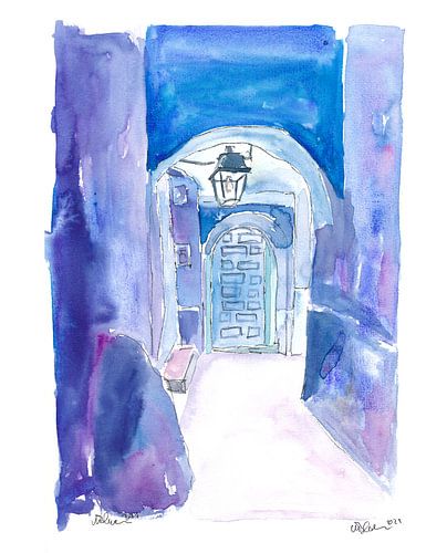 Blauer Chefchaouen Marokko Gasse Spaziergang