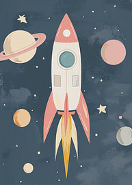 Rakete und Planeten von mathieu jeu