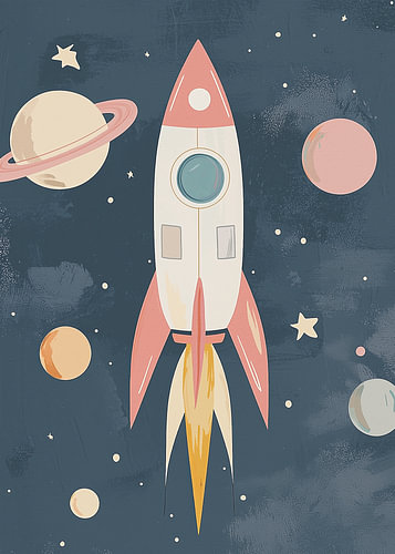 fusée et planètes