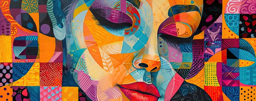 Eigentijds Geometrisch Portret van Kunst Kriebels