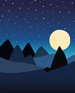 Abstrakte Landschaft bei Nacht 3