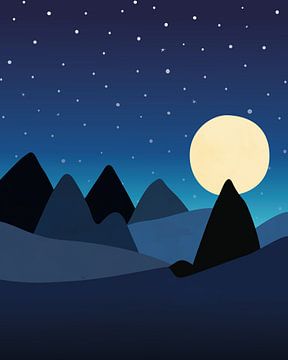 Abstract landschap in de nacht 3 van Tanja Udelhofen