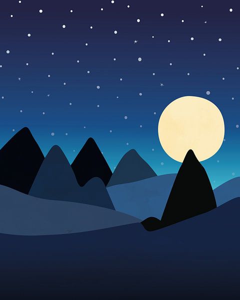 Abstract landscape at night 3 by Tanja Udelhofen