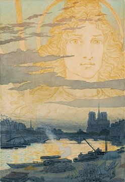 Sainte Geneviève Veillant Sur Paris (1898) de Eugène Grasset sur Peter Balan