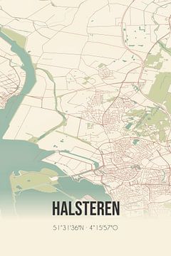 Vintage landkaart van Halsteren (Noord-Brabant) van Rezona
