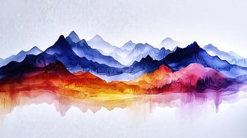 Berglandschap in levendige kleuren van Frank Heinz