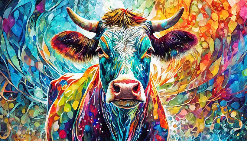 Artistic colours with a cow by Mustafa Kurnaz