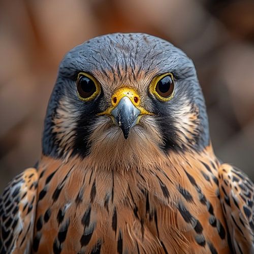 Close Up Kestrel Falcon Bird Portrait Majestic
