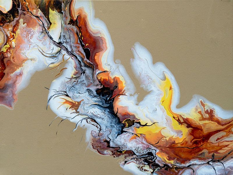 Organische Beweging - acrylverf op canvas van Hannie Kassenaar