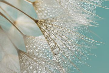 Frühlingsgefühle! Wassertropfen auf dem Flaum der Tragopogon von Marjolijn van den Berg