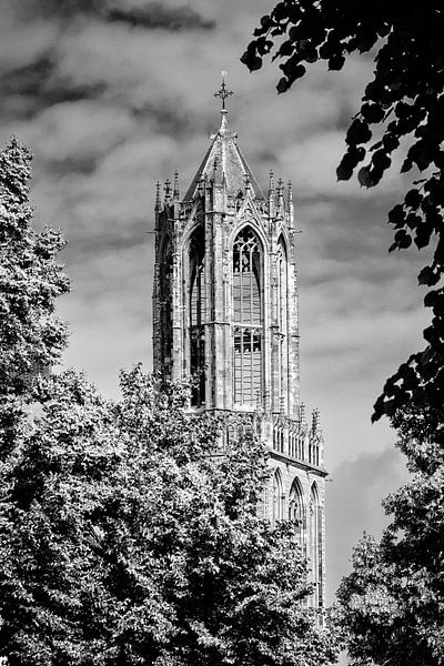 Der Domturm von Utrecht in schwarz-weiß (1) von André Blom Fotografie Utrecht