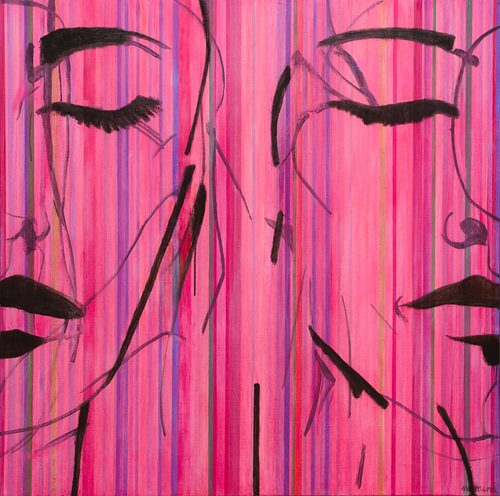 Pink | abstract portraits with stripes