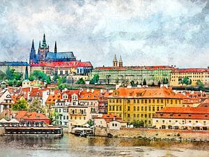 Prague watercolor art #Prague