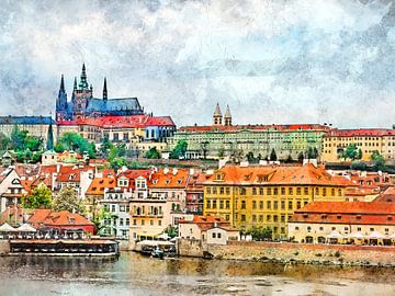 Prague watercolor art #Prague by JBJart Justyna Jaszke