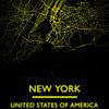 Karte New York (gold) von Bert Hooijer