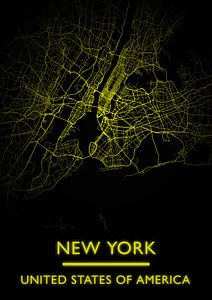 Karte New York (gold)