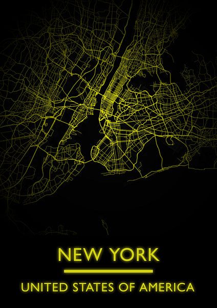 plattegrond New York (gold) van Bert Hooijer