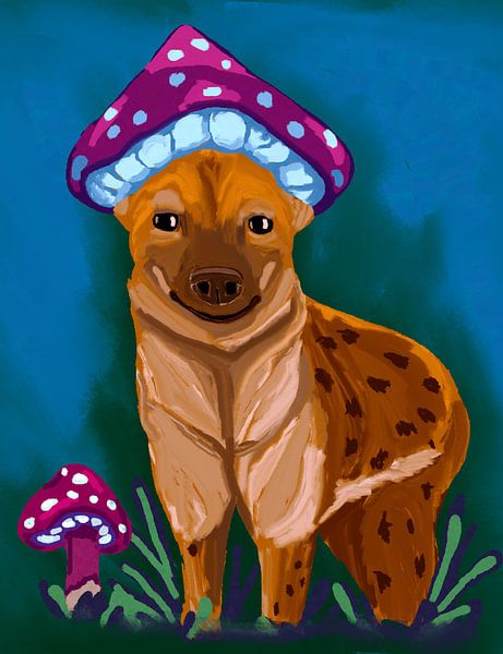Hyène tachetée - champignon par Antiope33
