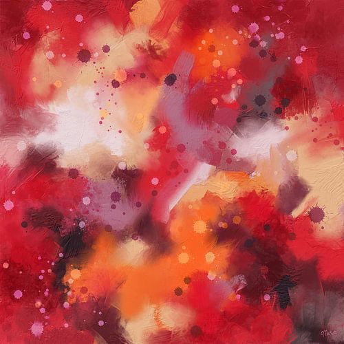 Rot in schwebenden Farbwolken