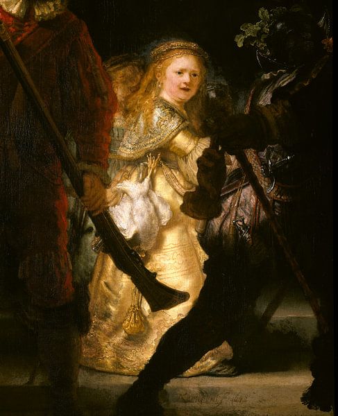 Rembrandt van Rijn. La Garde de nuit (détail) par 1000 Schilderijen