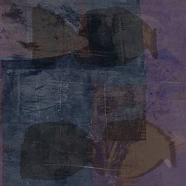 Abstract shapes in terra, blue and violet. Modern abstract art. by Dina Dankers