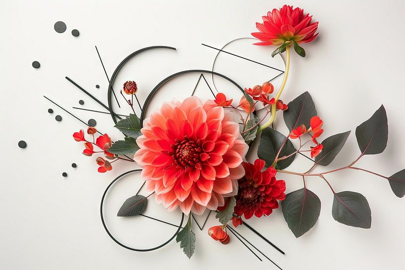 Dahlien von Poster Art Shop