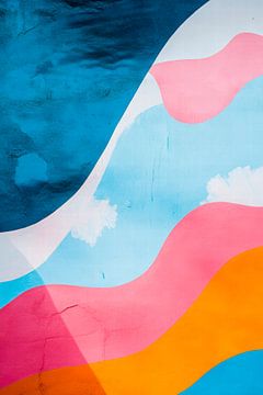 Farbenfrohe Wellenmuster – Abstrakt von Poster Art Shop