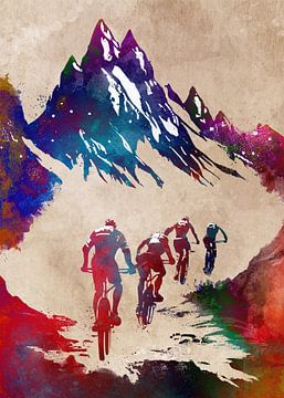 Cycling Bike sport art #cycling #sport #biking van JBJart Justyna Jaszke