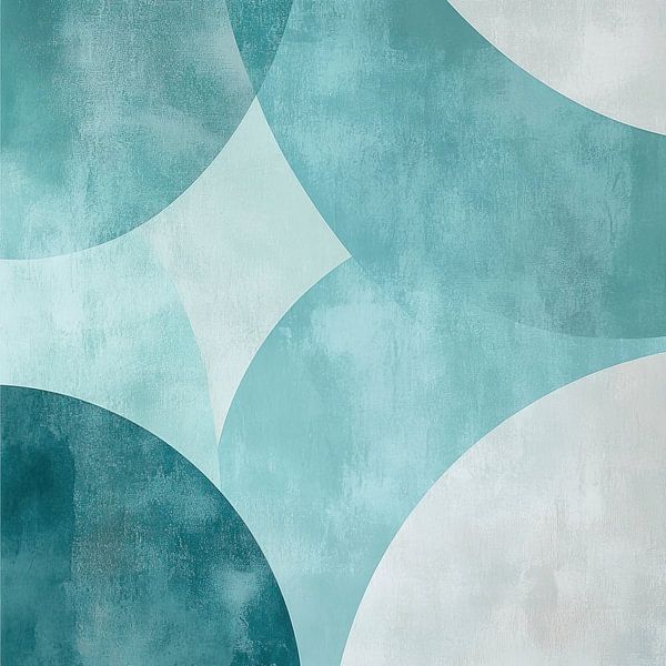 Turquoise Cirkels van ARTEO Schilderijen