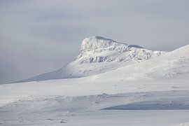 mountains in norway in the winter, scandinavia, snow landscape by Marije Baan