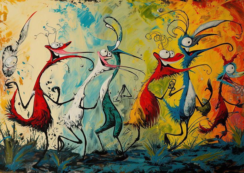 Abstract Dance Painting | Rhythmic Whimsy by Art Whims