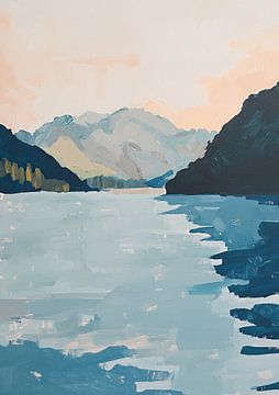 Blue Tranquility: A Lake's Quiet Embrace